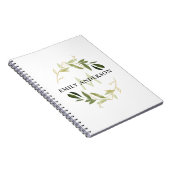 緑金ゴールド茎水色リースモノグラム ノートブック (右側)
