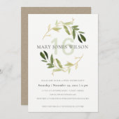 緑金ゴールド葉リース甘い16誕生日カード サンキューカード (正面/裏面)