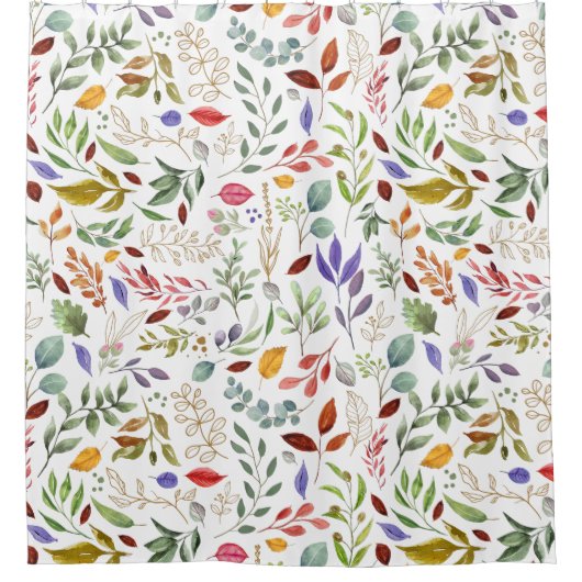 緑金ゴールド青葉色 シャワーカーテン (正面)