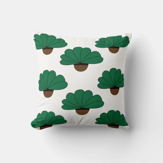 緑鉢植物 クッション (正面)