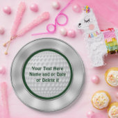 緑銀が付いているパーソナライズなゴルフ紙皿 ペーパープレート (パーティー)