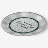 緑銀が付いているパーソナライズなゴルフ紙皿 ペーパープレート (アングル)