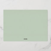 緑銀写真卒業招待状カード 箔招待状 (裏面)