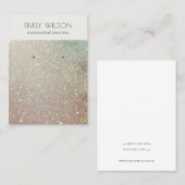 緑銀輝きグリッター輝きイヤリングディスプレイ 名刺 (正面/裏面)