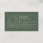 緑陶器用花瓶気にセラミックの指導 名刺 (裏面)