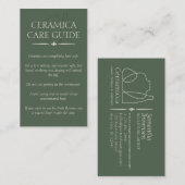 緑陶器用花瓶気にセラミックの指導 名刺 (正面/裏面)