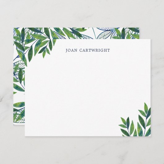 緑離れのパーソナライズされた文具 ノートカード (正面/裏面)