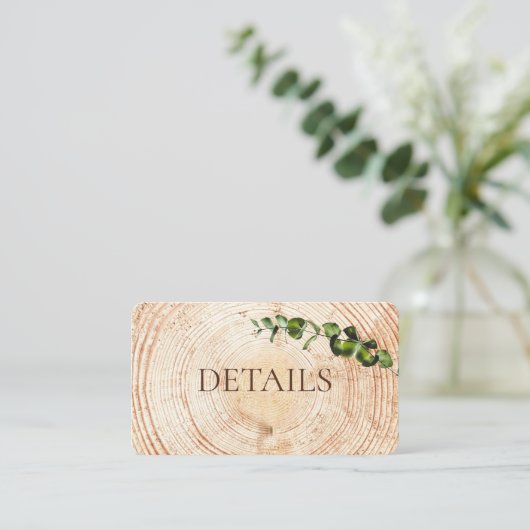 緑離れの木の切り取り結婚の詳細 エンクロージャーカード (スタンド正面)