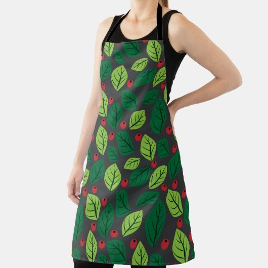 緑離れの果実，赤い果実，のパタ離れーン エプロン (インサイチュ)