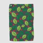 緑離れの果実，赤い果実，のパタ離れーン ゴルフタオル (正面)