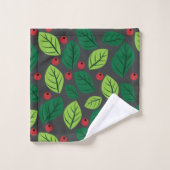 緑離れの果実，赤い果実，のパタ離れーン バスタオルセット (ウォッシュタオル)