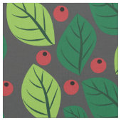 緑離れの果実，赤い果実，のパタ離れーン ファブリック (クローズアップ)