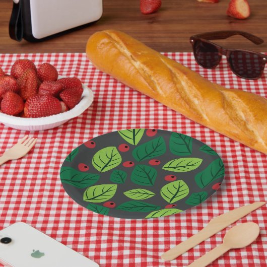 緑離れの果実，赤い果実，のパタ離れーン ペーパープレート (ピクニック)