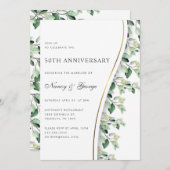 緑離れの花50周年結婚を迎える 招待状 (正面/裏面)