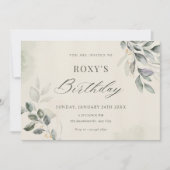 緑離れの誕生日 招待状 (正面)