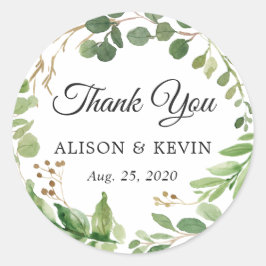 緑離れリース結婚式の引き出物ありがとう ラウンドシール