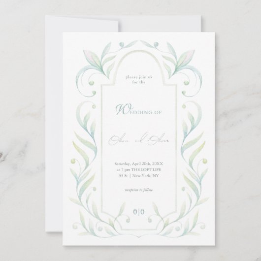 緑離れ結婚の 招待状 (正面)