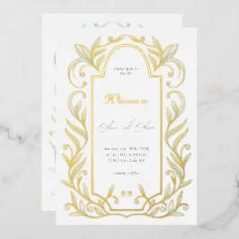 緑離れ結婚の 箔招待状