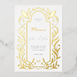 緑離れ結婚の 箔招待状