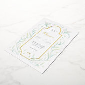 緑離れ結婚の 箔招待状 (回転した状態)