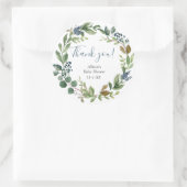 緑離れ色のほこりっぽい青い素朴なフローラの葉 ラウンドシール (バッグ)