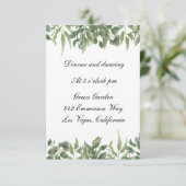 緑離れ色の緑の葉の結婚式 エンクロージャーカード (スタンド正面)