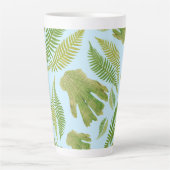 緑離れ色リーフパターン カフェラテマグ (正面)