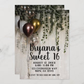 緑離れ色白ラ素朴イト16 招待状 (正面/裏面)