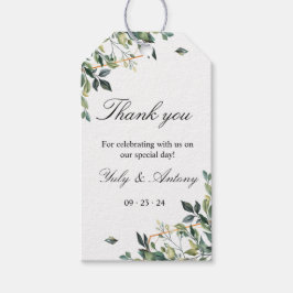 緑離れ草のモダン植物学結婚類 ギフトタグ