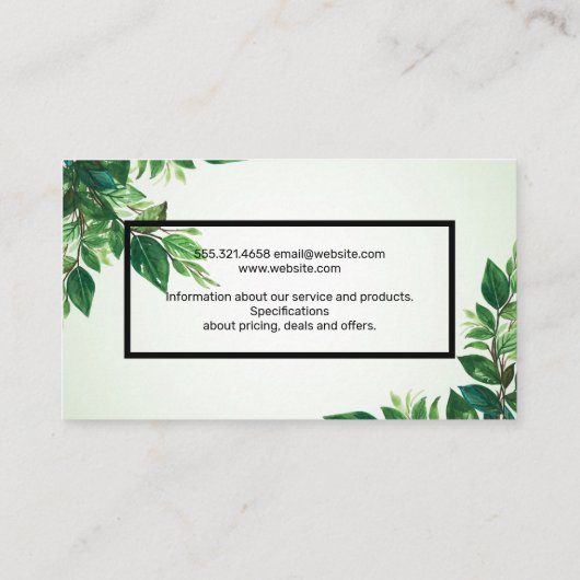 緑離れ | 自然 | 植物 名刺 (裏面)