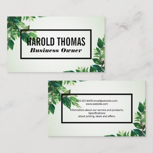 緑離れ | 自然 | 植物 名刺 (正面/裏面)