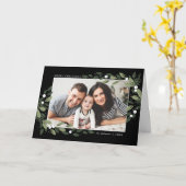 緑霜の降りたのリースグリーティングカード カード (黄色い花)