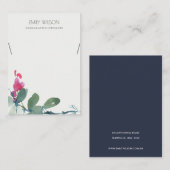 緑青のピンクのユーカリ動物ネックレスディスプレイ 名刺 (正面/裏面)