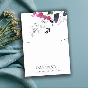 緑青のピンクのユーカリ動物ネックレスディスプレイ 名刺