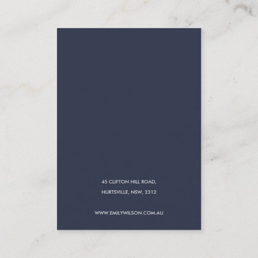 緑青のピンクのユーカリ動物ネックレスディスプレイ 名刺 (裏面)