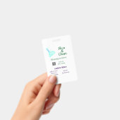 緑青の光るきれいなモップ　名前住所追加　ＱＲコード バッジ (手持ち)