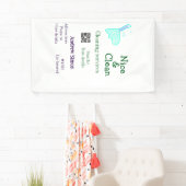 緑青の光るきれいなモップ　名前住所QRコードBを追加 横断幕 (インサイチュ)