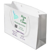 緑青の光るきれいなモップ　名前 住所 QRコード追加 ラージペーパーバッグ (裏面アングル)