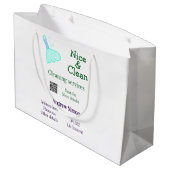 緑青の光るクリーニングモップに追加 - 名前 住所 QRコード R B ラージペーパーバッグ (裏面アングル)