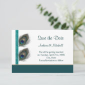 緑青の孔雀の羽根 Save the date 招待状 (スタンド正面)