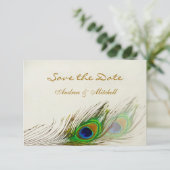 緑青の孔雀の羽根 Save the date 招待 セーブザデート (スタンド正面)