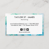 緑青の水色の名縁ど刺 名刺 (裏面)