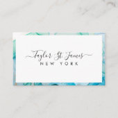 緑青の水色の名縁ど刺 名刺 (正面)