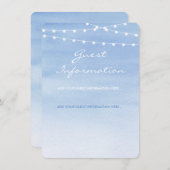 緑青の水色の文字列ライト エンクロージャーカード (正面/裏面)