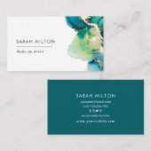 緑青の金ゴールド水彩インク名刺 名刺 (正面/裏面)