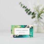 緑青の金ゴールド水彩インク名刺 名刺 (スタンド正面)