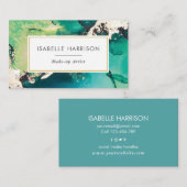 緑青の金ゴールド水彩インク名刺 名刺 (正面/裏面)