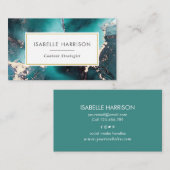 緑青の金ゴールド水彩インク名刺 名刺 (正面/裏面)