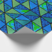 緑青のHST (黒のアクセントのサッシングキルト付き) ラッピングペーパー (角)