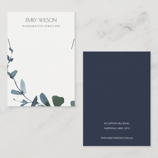 緑青コインユーカリ動物ネックレスディスプレイ 名刺 (正面/裏面)